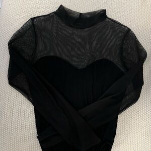 Boohoo Black Sheer Bodysuit